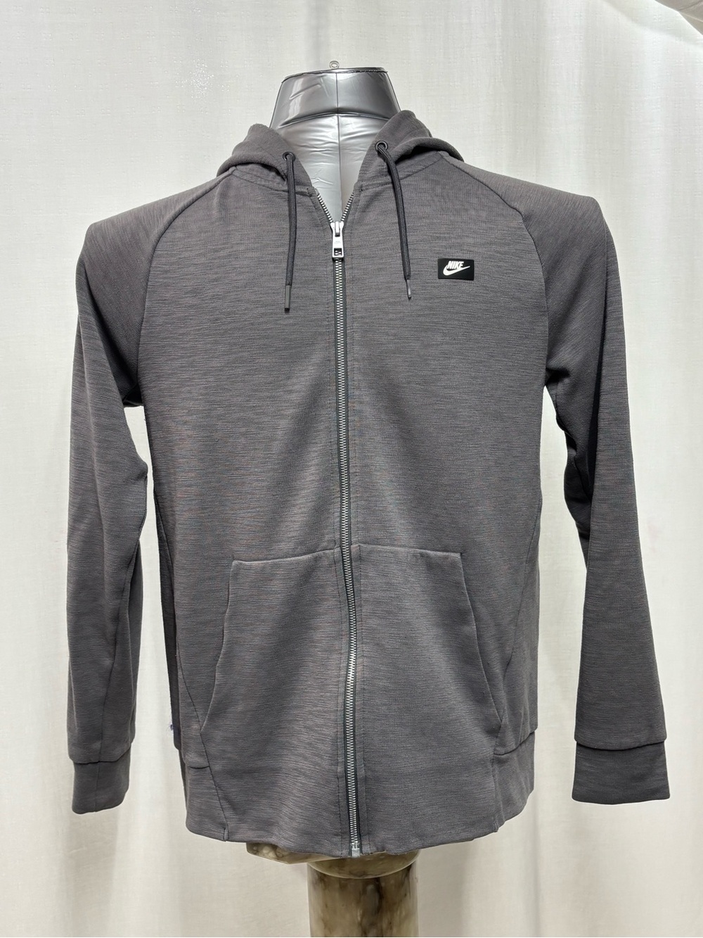 Nike Men's Sportswear Optic Full-Zip Hoodie - Heather Dark Gray Medium 472